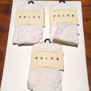 Trio of Falke white floral sheer socks!!! NWT best deal
